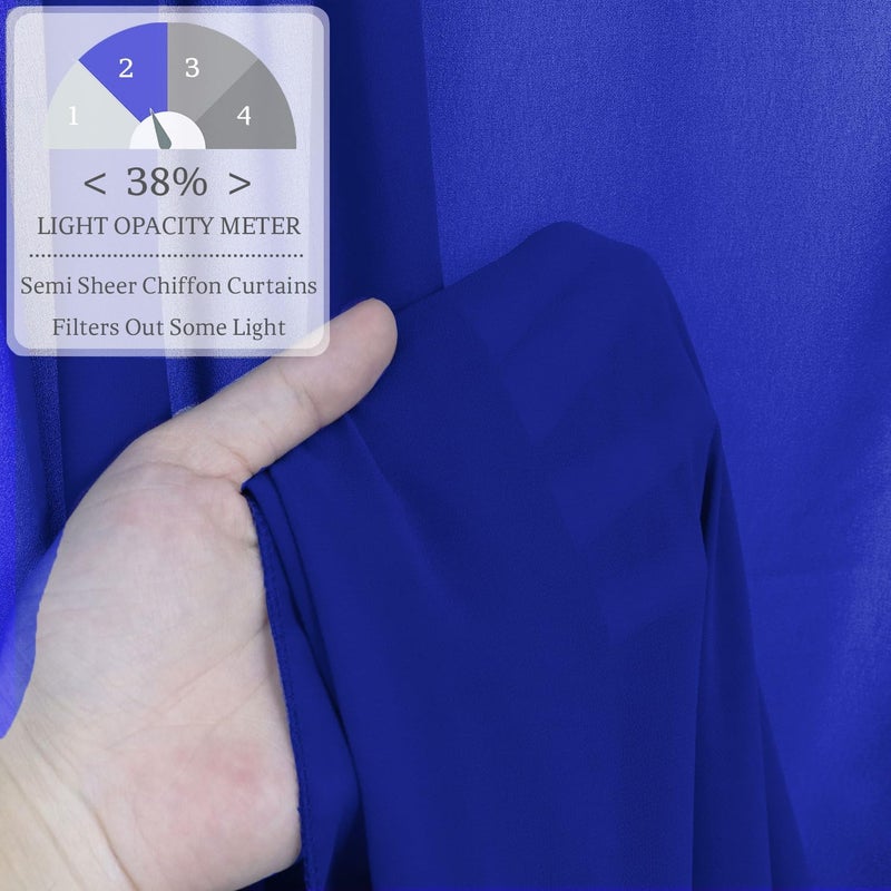 ROMANKAS Silver Wedding Ceiling Drapes Hanging Kit Blue Ceiling Drapes 6 Panels 5x10ft with 12 Inch Ceiling Draping Hoop Ceiling Draping Fabric Sheer Ceiling Drapes for Wedding Ceremony Party Decor - Image 4